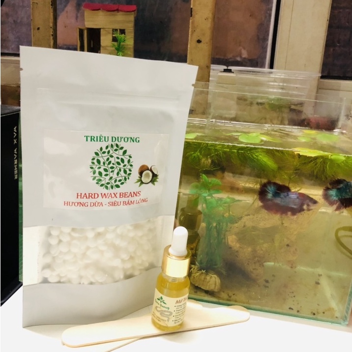 Sáp wax cao cấp hương dừa 100gr + 10ml mỡ trăn nguyên chất + 2 que sáp