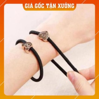 DÂY BUỘC TÓC MÀU ĐEN HẠT VÀNG SIÊU BỀN