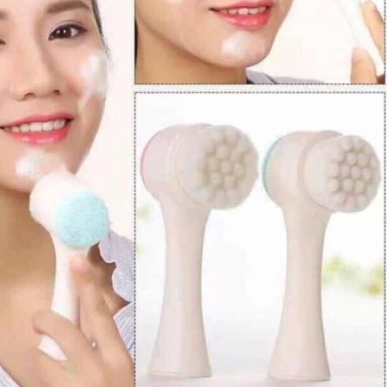 (Bán Buôn Sỉ) Máy rửa mặt Massage 2 đầu, một đầu là bằng sợi mịn, một đầu là silicon sạch sâu tiện dụng