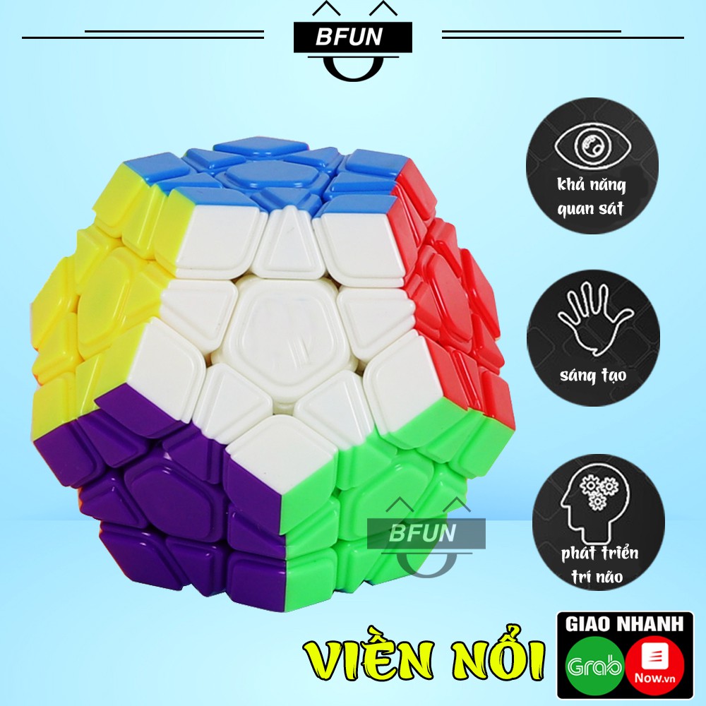 Rubik Biến Thể Megaminx 3x3 (VIỀN NỔI) Loại Xịn - Khối Rubik 12 Mặt Xoay Trơn, Đồ Chơi Trẻ Em BFUN (Shop có Rubik 3x3)