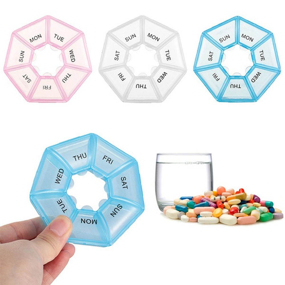 Hộp đựng thuốc viên 7 ngày nhiều màu sắc tùy chọn tiện lợi dành cho đi du lịch