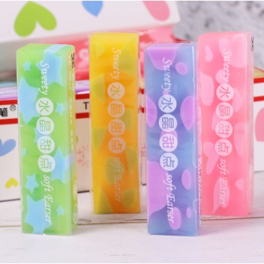 Tẩy dài  đốm pastel T80 gôm cute dễ thương