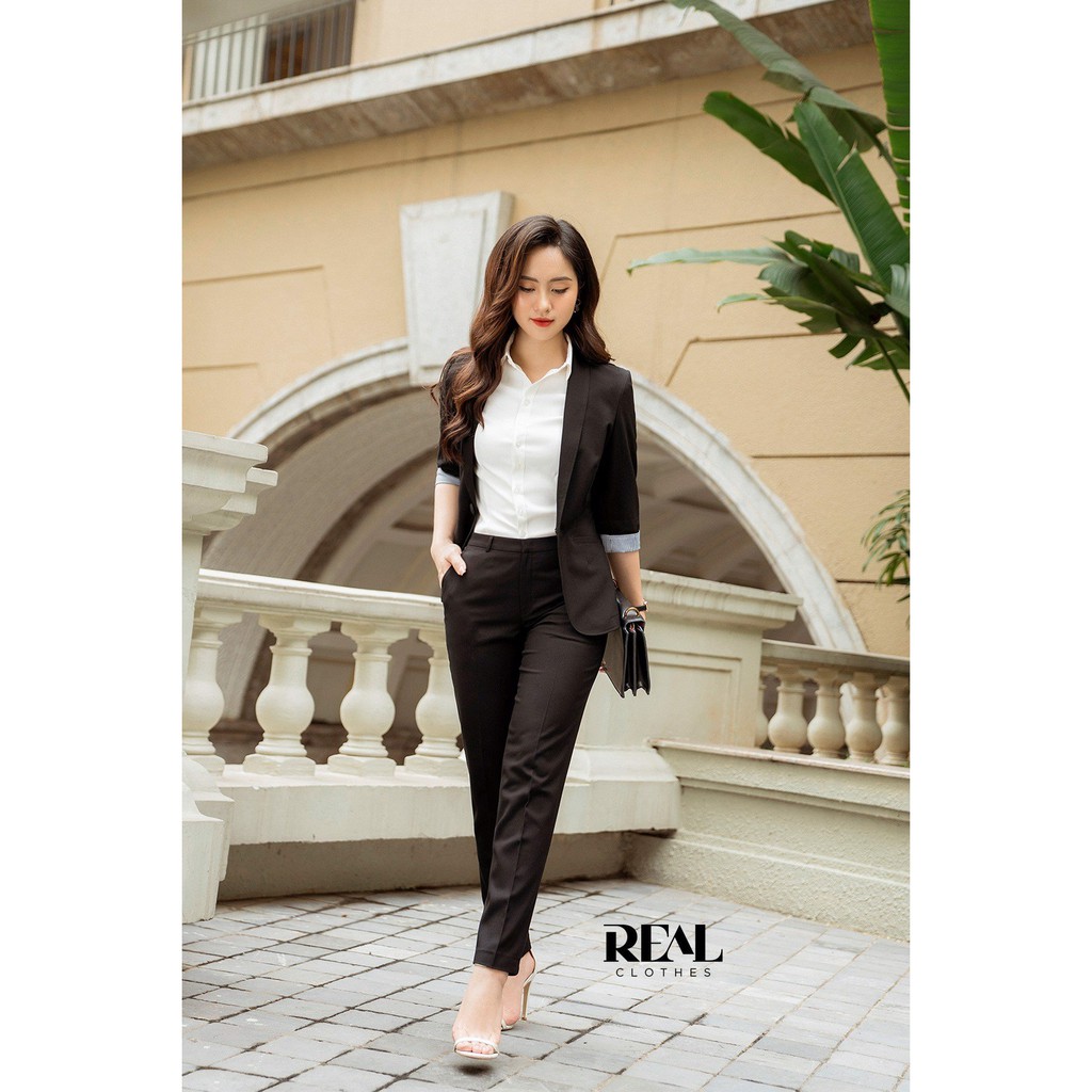 Blazer dài đen_REAL