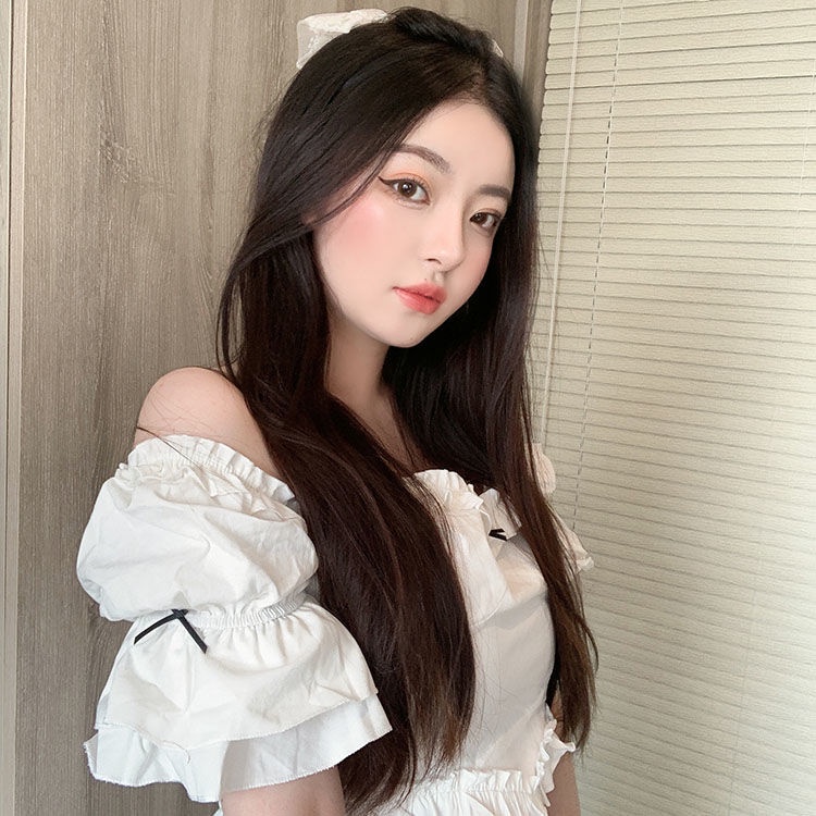 Áo Sơ Mi Tay Ngắn Dáng Ôm Thắt Nơ Phối Ren Kiểu Retro Thời Trang Mùa Hè Mới Cho Nữ