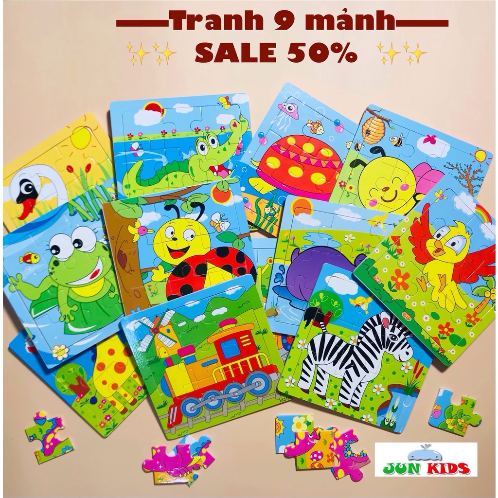 Tranh ghép lego 9 mảnh cho bé từ 1 tuổi giúp phát triển trí tuệ