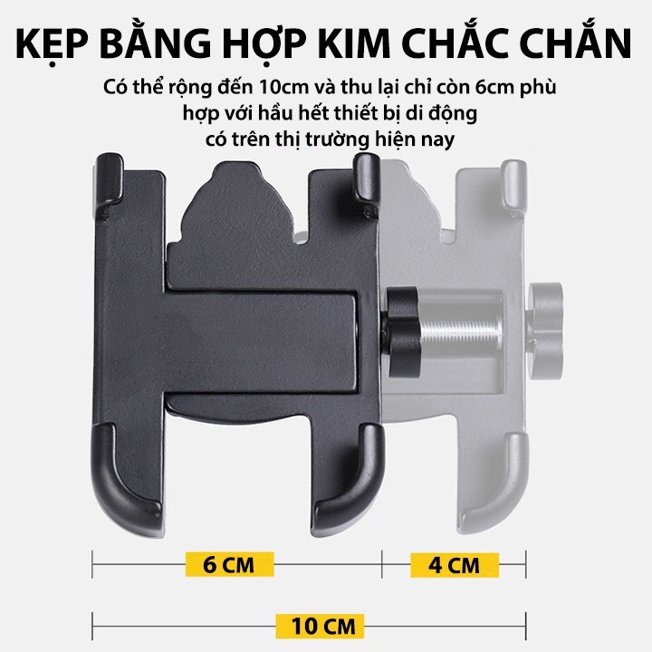 Giá Đỡ Điện Thoại Xe Máy- Kẹp Điện Thoại Gắn Xe Máy C2 Chống Cướp Cực Chắc Chắn Chống Rung