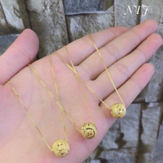 Dây chuyền mặt cầu bạc si vàng