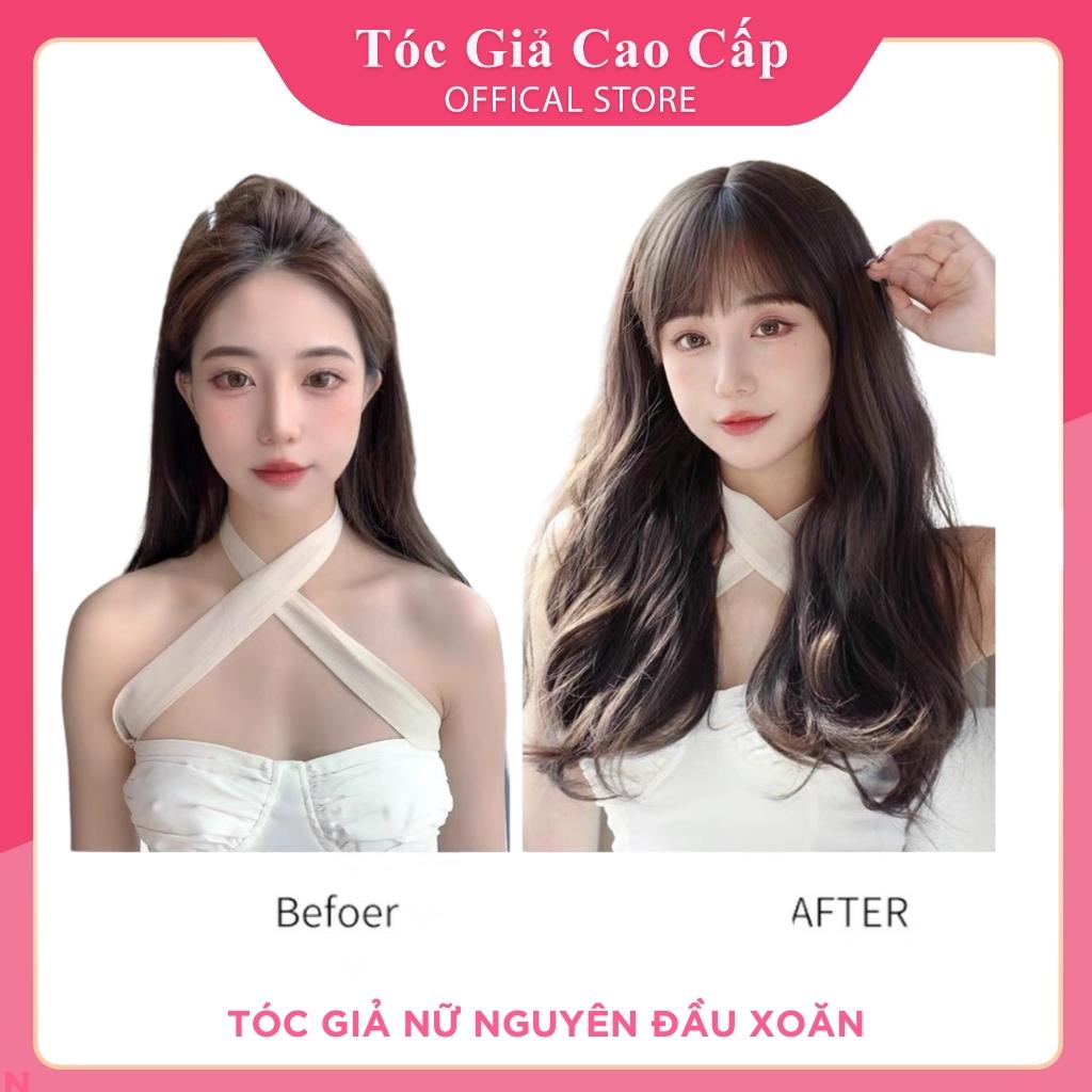 Tóc giả nguyên đầu xoăn dợn 42cm, C0304