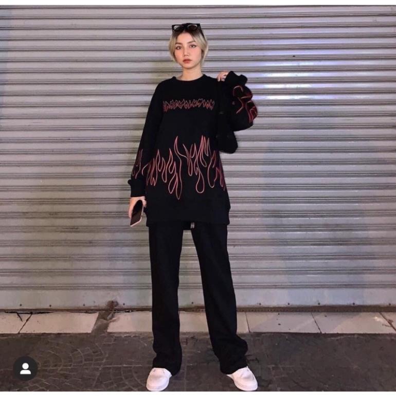 Áp Nỉ Sweater Lửa Hot Unisex FREESHIP Form Rộng Nam Nữ Ulzzang Hottrend