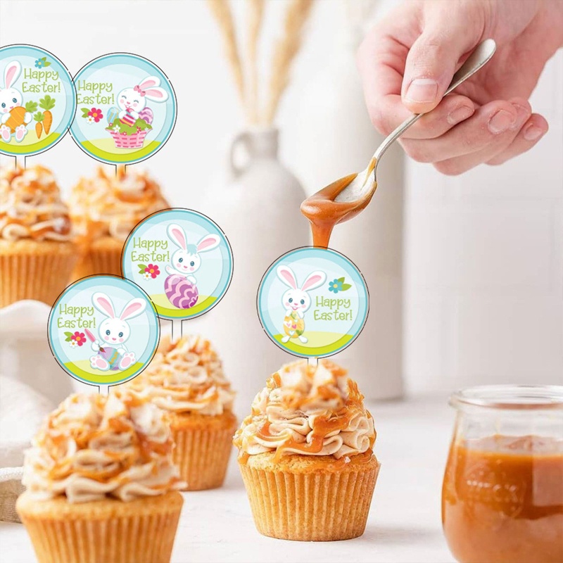 Set 10 Que Cắm Trang Trí Bánh Hình Thỏ Xinh Xắn