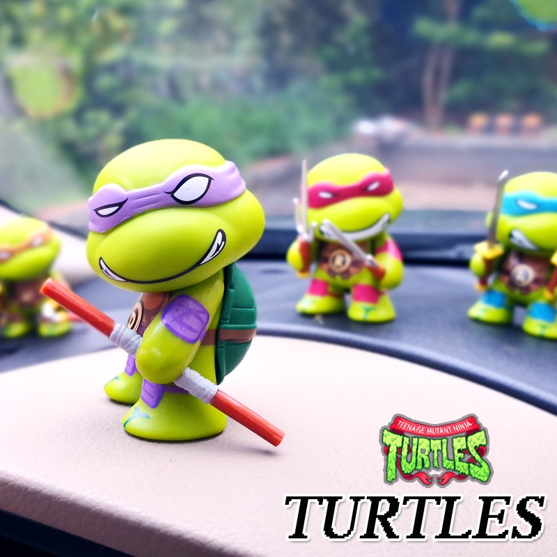 Mô hình - Bộ 04 mô hình Ninja Rùa cao 7 cm Teenage Mutant Turtles Q trang trí Tablo đồ chơi Dontello Leonardo Raphael