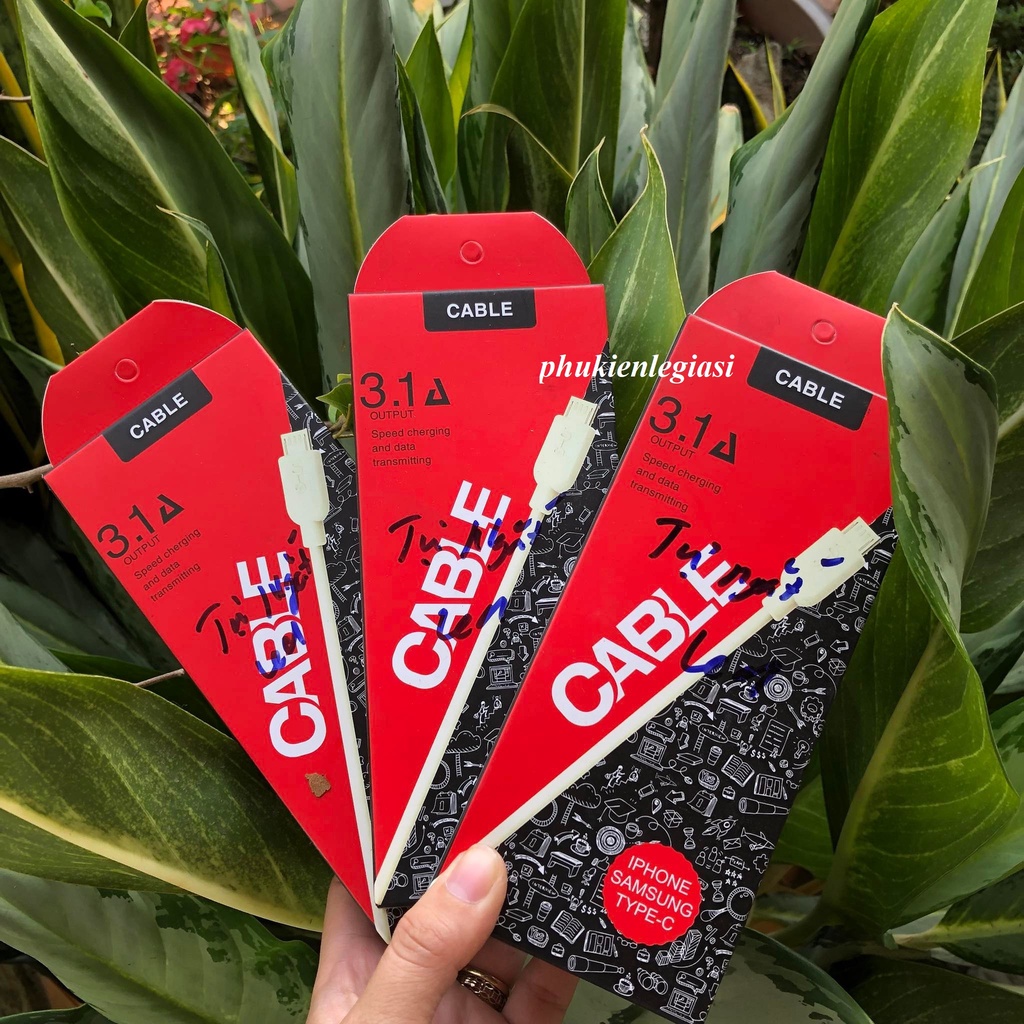 Cáp sạc tự ngắt báo Led dây bện dù