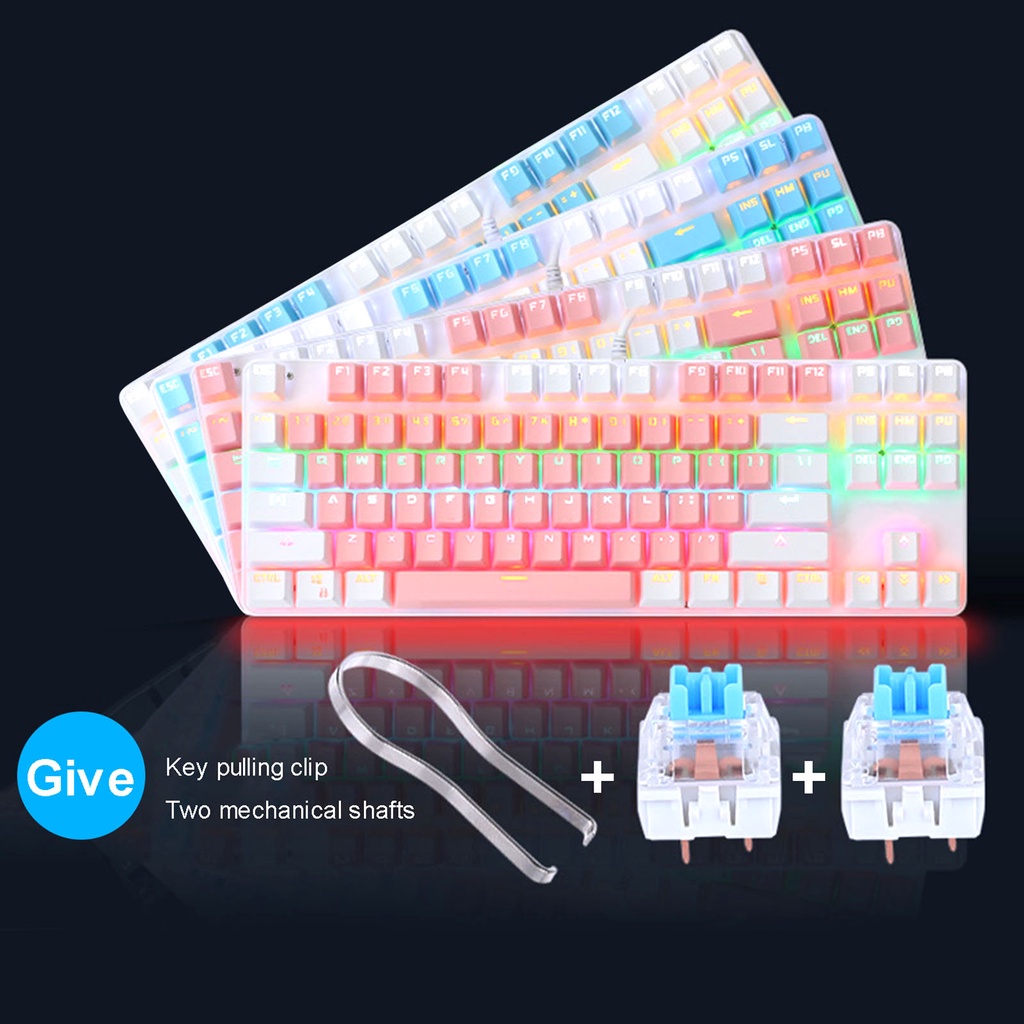 Bàn Phím Cơ Gaming 87 Phím Có Đèn Nền Xanh Lá K100