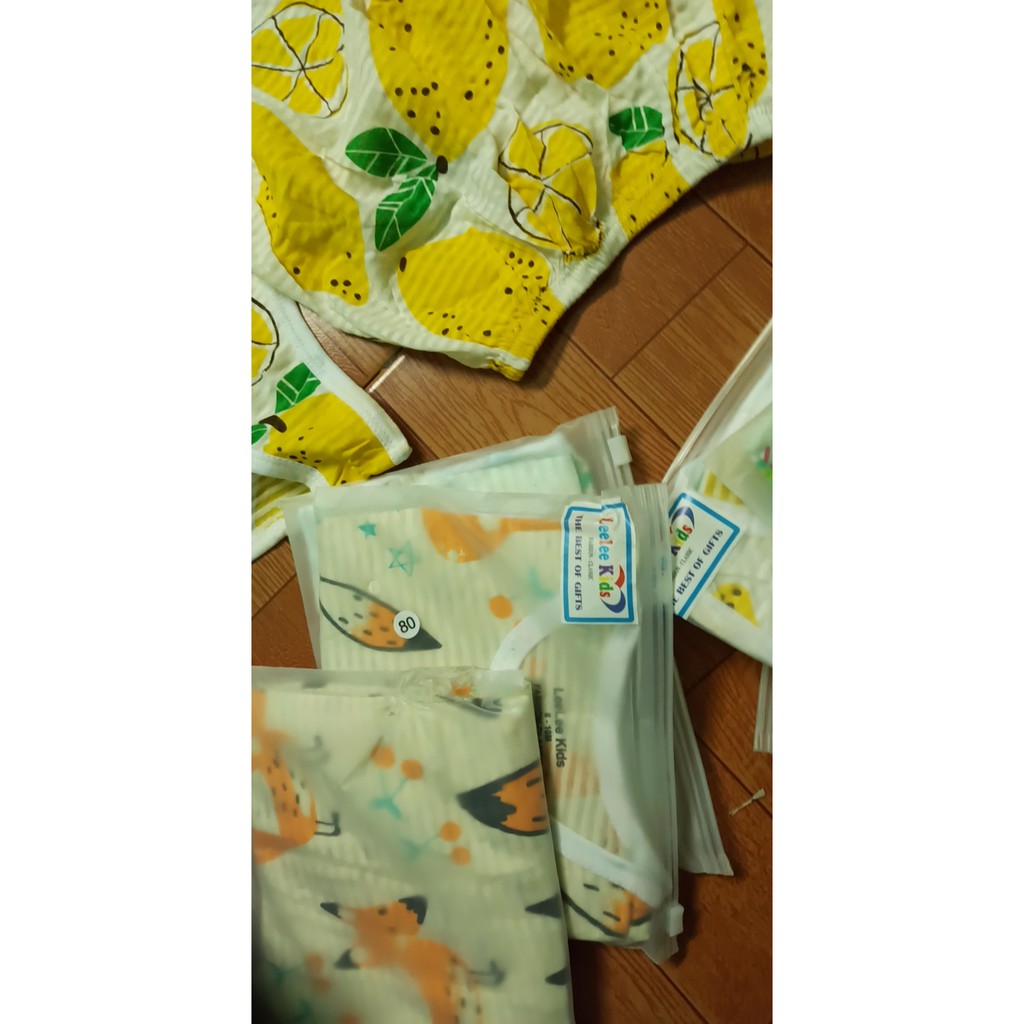 bộ cotton giấy 3 lỗ mềm mại dễ thương nhiều hình in cho bé -giadunghn