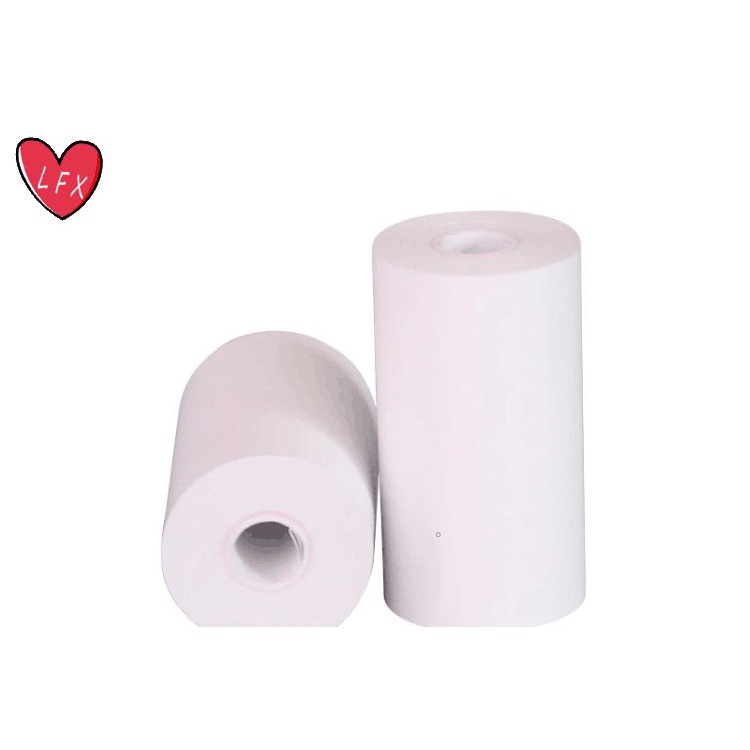 6 cuộn Giấy in dán k57 cho máy in nhiệt mini cầm tay 57x25