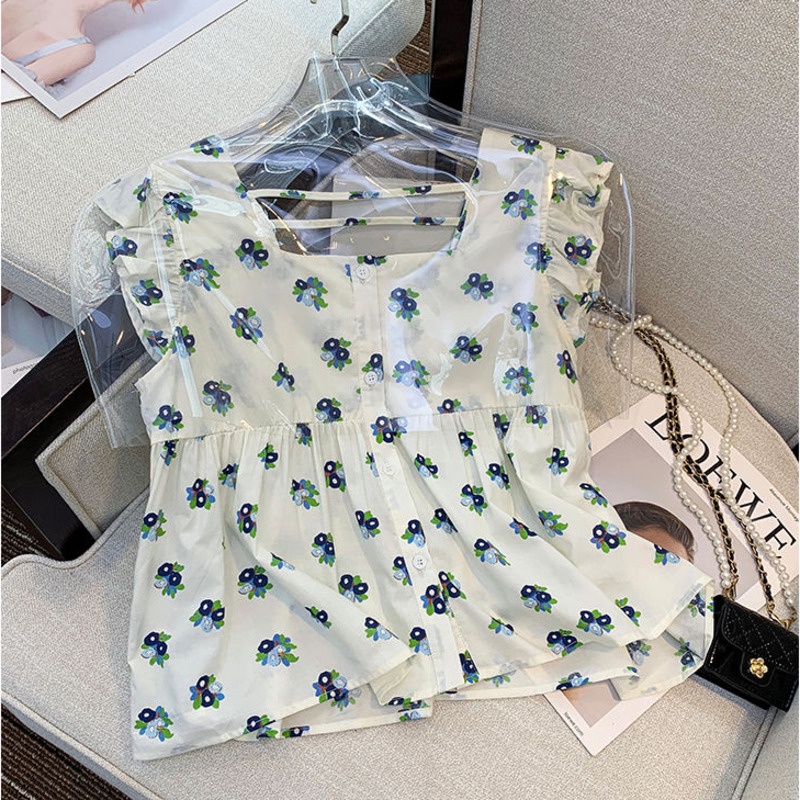 Áo Sơ Mi Không Tay In Hoa Thời Trang Mùa Hè Cho Bé