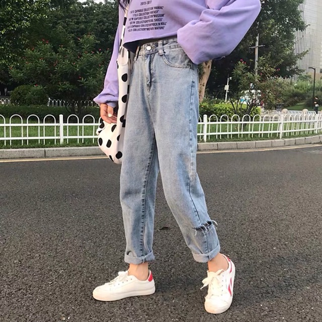 Quần Jean Baggy rách / Quần Jeans baggy ulzzang / có ảnh thật bigsize big size