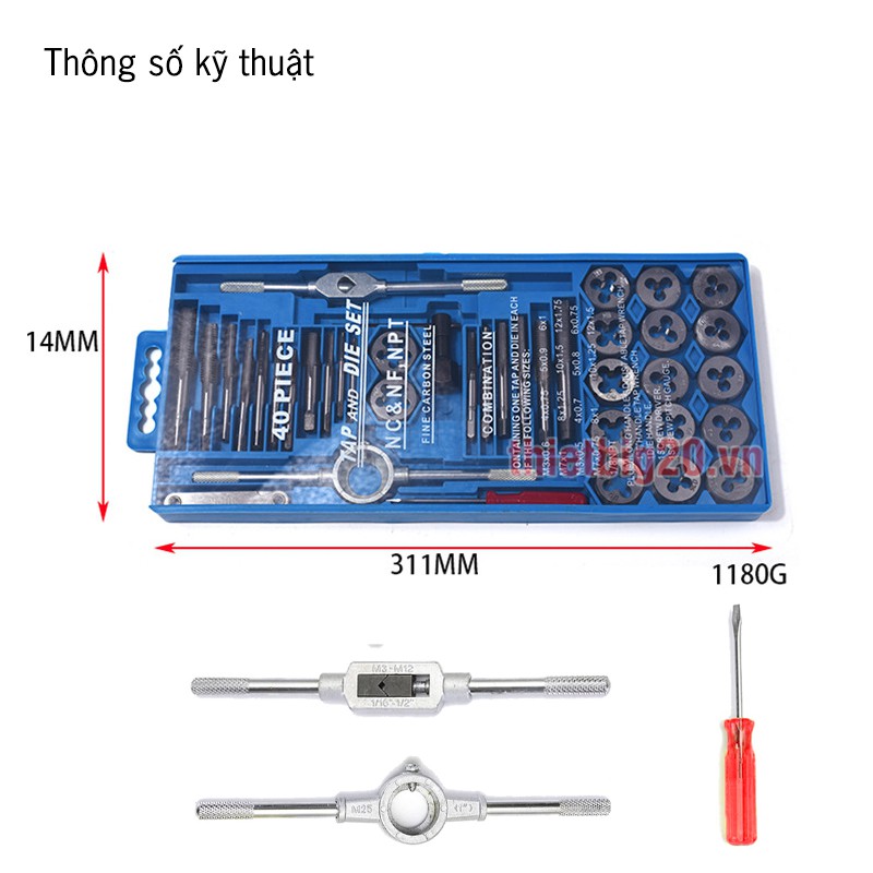 Bộ taro tạo ren trong và ngoài 40 chi tiết GDC07 xịn