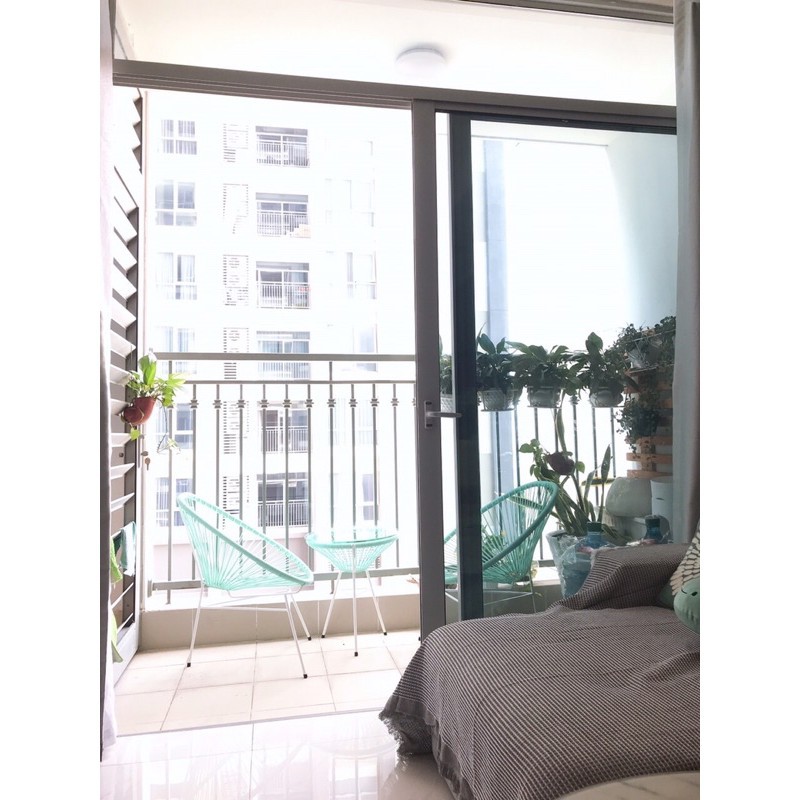 Bộ bàn ghế acapulco xanh ngọc - Bộ bàn ghế mây nhựa cho ban công sân vườn nhà bạn