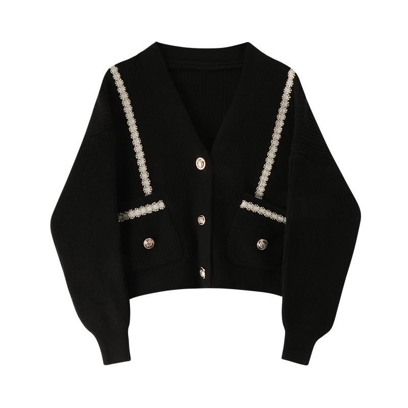 Áo Cardigan Dệt Kim Tay Dài Cổ Chữ V Dễ Phối Đồ Thời Trang Cho Nữ