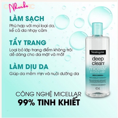 Nước tẩy trang Neutrogena Deep Clean Micellar Purifying Water ( 400ml )