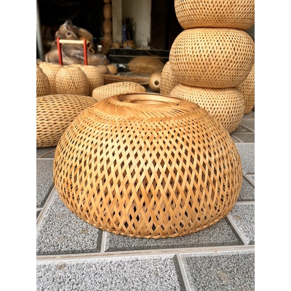 Đèn nấm mây tre đan, đèn trang trí