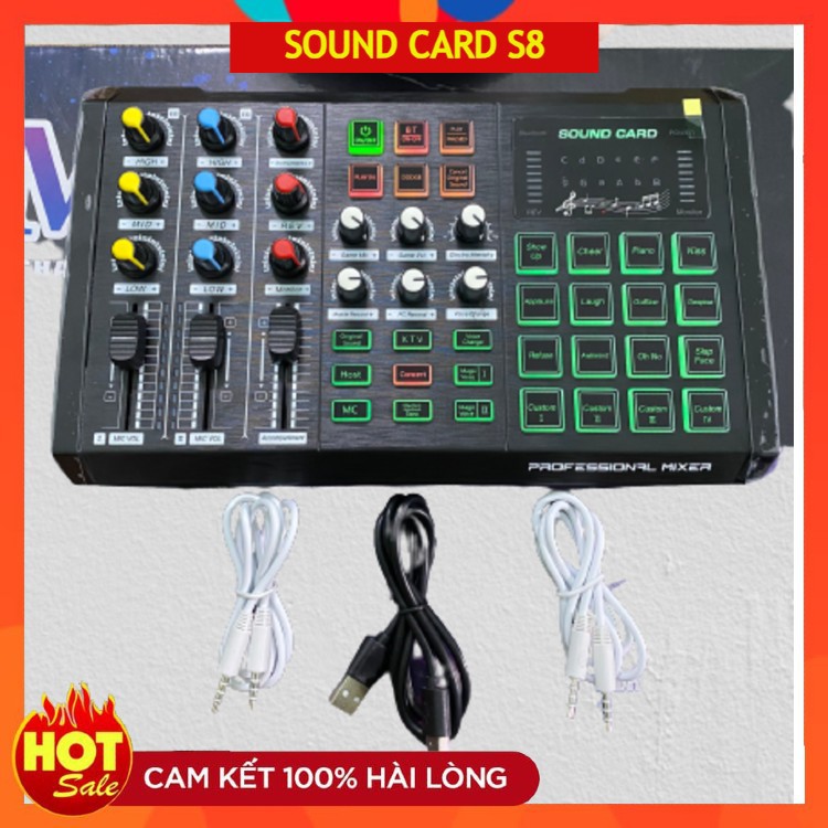 Sound card Thu âm S8 ⚡FREESHIP⚡ Hát Karaoke Livetream Thu Âm Thế Hệ Mới Kết Nối Bluetooth , Auto Tune Đẳng Cấp