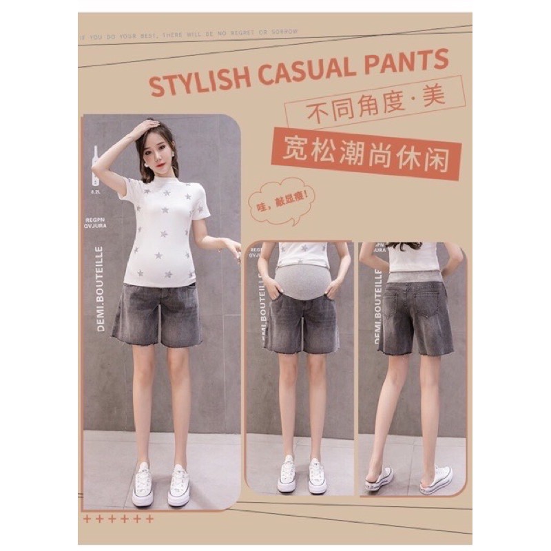 Sẵn hàng❤️ quần short jean ngố cho bà bầu