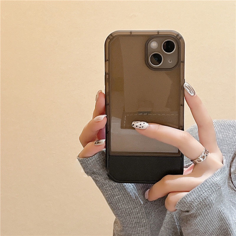 Ốp Điện Thoại Trong Suốt Đơn Giản Kèm Giá Đỡ Cho iphone 12 13 11 Pro Max X Xs Max Xr