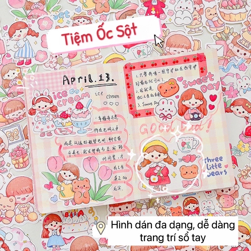 Set 100 Giấy Ghi Chú Note Không Dính Hoạ Tiết Hoạt Hình Dễ Thương Trang Trí Sổ Tay-PK016