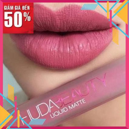 [CÓ VIDEO] Set 4 son môi kem lì huda beauty liquid matte đẹp cao cấp loại tốt nhất màu hồng đỏ trầm