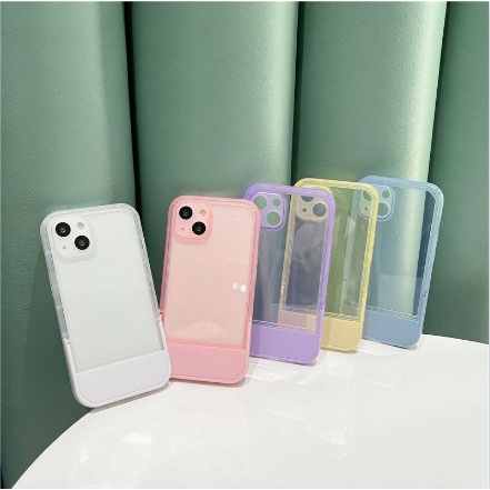 Ốp Điện Thoại Trong Suốt Đơn Giản Kèm Giá Đỡ Cho iphone 12 13 11 Pro Max X Xs Max Xr