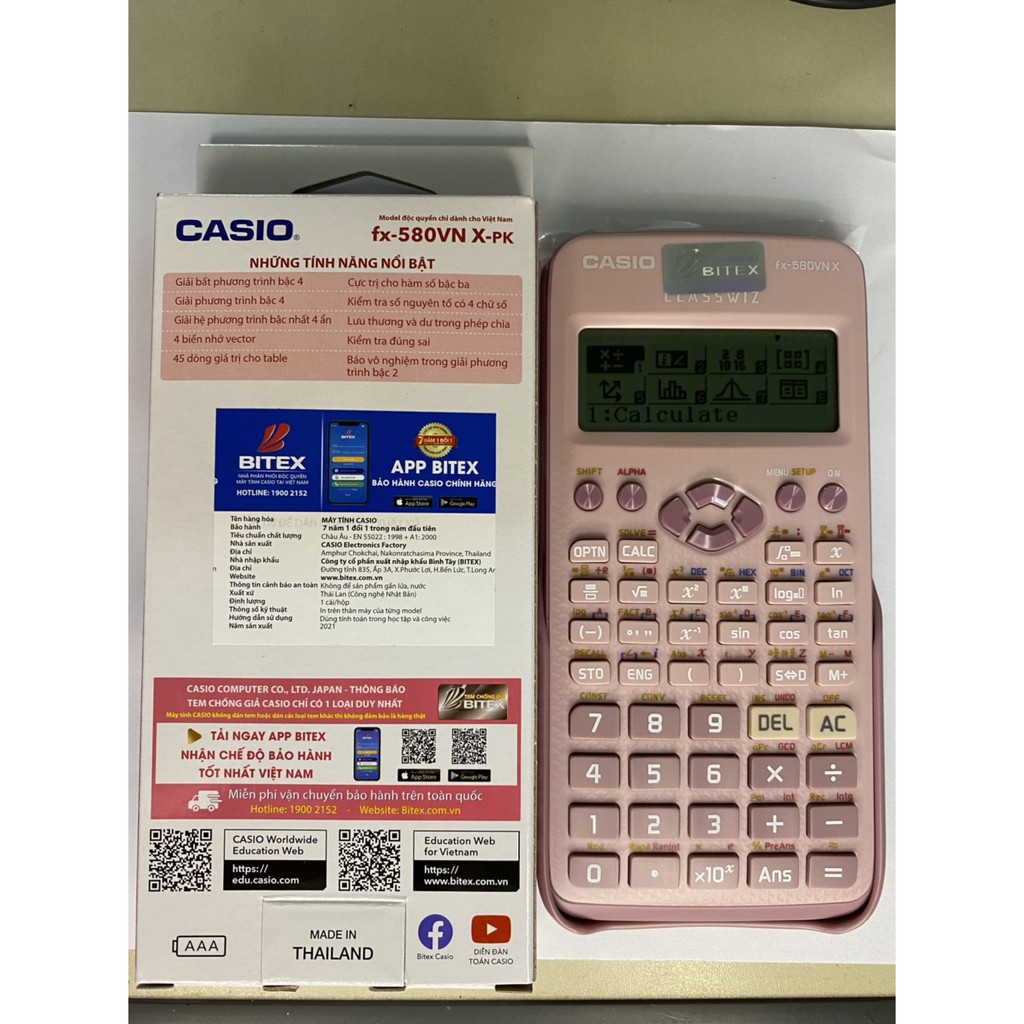 Máy tính Casio fx 580 VN X các màu chính hãng