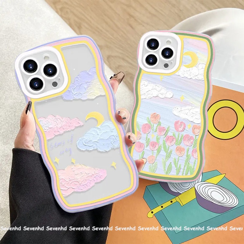 Ốp Điện Thoại Mềm Họa Tiết Đám Mây Nhiều Màu Sắc Cho iPhone 14 13 12 11 Pro Max Xs Max Xr X 7 8 6 6s Plus