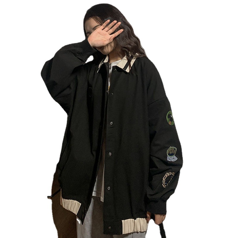 Áo Khoác Bóng Chày Vải Cotton Mỏng Cỡ Lớn Kiểu vintage Đường Phố Mỹ Thời Trang Xuân Thu Cho Nam Và Nữ
