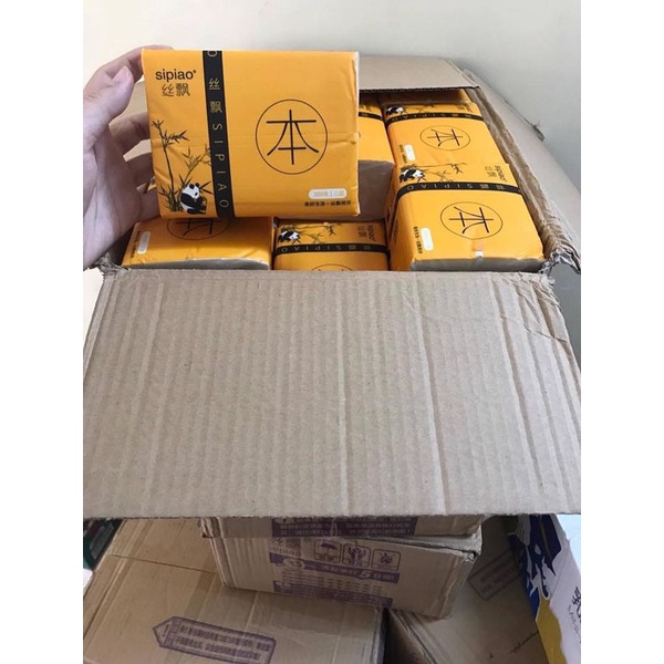 THÙNG 30 GÓI GIẤY ĂN GẤU TRÚC SIPAO giấy dai không tan tron nước