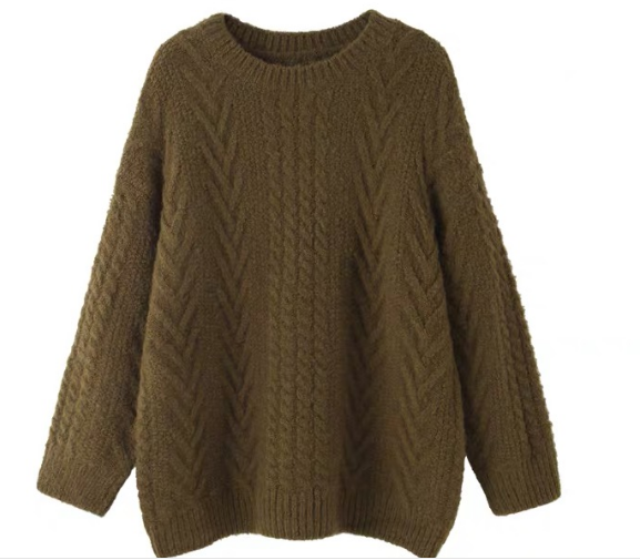 Áo Sweater dày kiểu chui đầu dáng rộng kiểu retro xinh xắn cho nữ | BigBuy360 - bigbuy360.vn