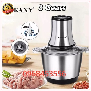 Máy xay thịt đa năng cối inox 304 - 3 tốc độ CHÍNH HÃNG SOKANY - Công suất 600W