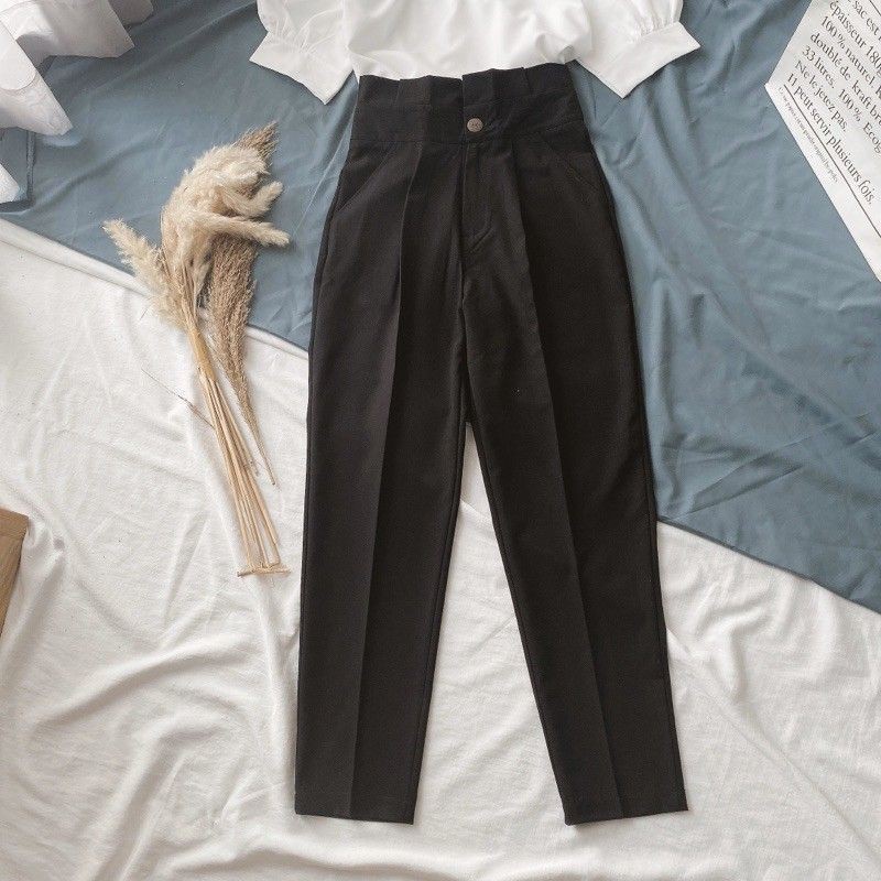 Quần baggy công sở nữ cạp cao bèo vải dày đẹp, may chuẩn | BigBuy360 - bigbuy360.vn