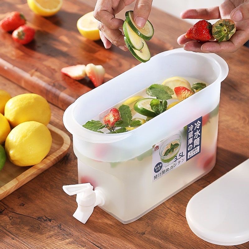 Bình đựng nước có vòi 3,5l, Bình Đựng Nước Chanh, Đồ Uống Nhà Bếp Ấm Đun Nước Bình Đựng Nước Lạnh Bình Chịu Nhiệt