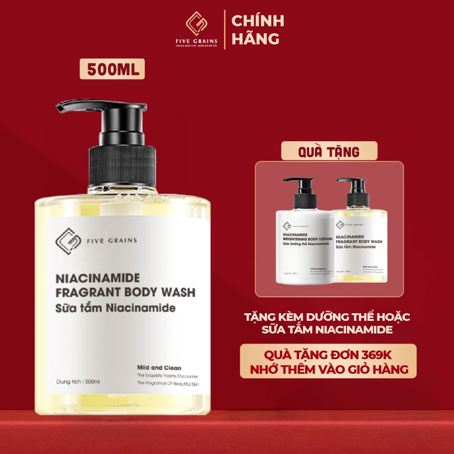 Sữa tắm dưỡng trắng Niacinamide - Unisex 500ml