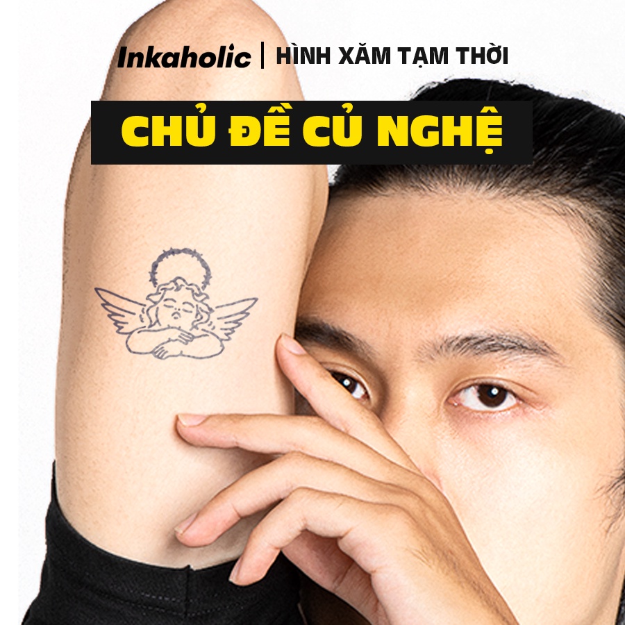 [Chủ đề Củ Nghệ] Hình xăm dán tạm thời 15 ngày Inkaholic - xăm giả đẹp &amp; ngầu y xăm thật, chống nước 100