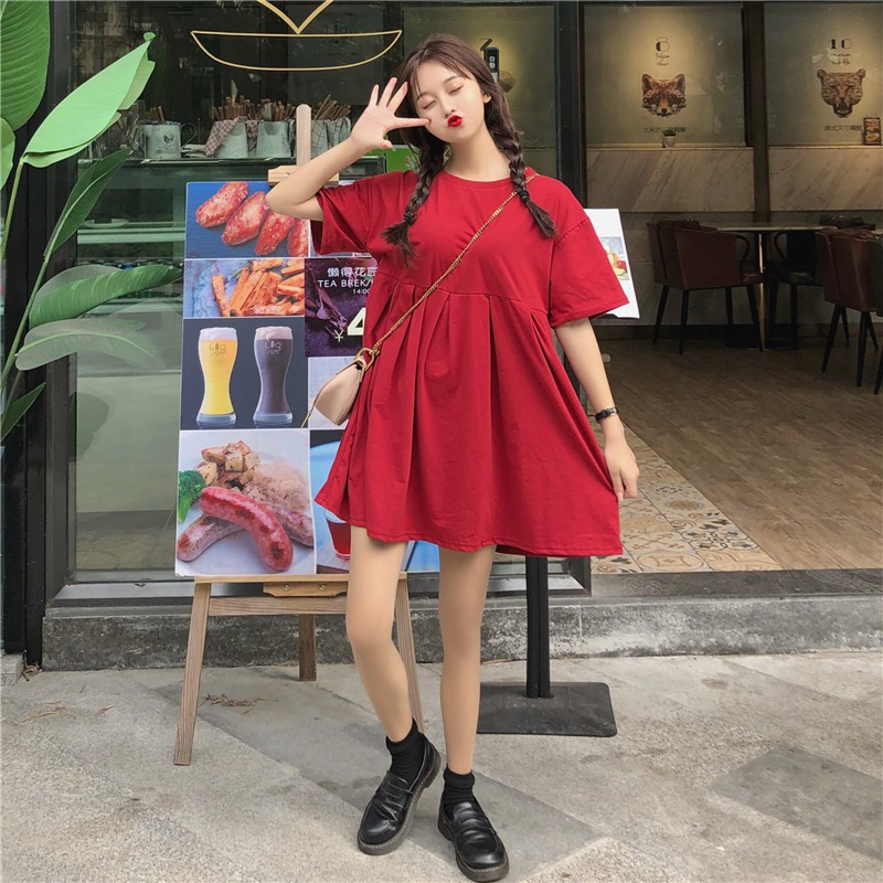 Đầm Chữ A Ngắn Tay Thời Trang Dành Cho Nữ / M - Xl