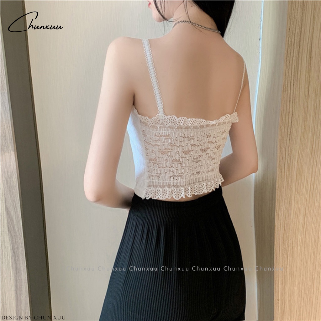 Áo bra nữ hai dây dáng lửng ChunXuu, thiết kế đệm mút mỏng vừa phối ren thoáng mát gợi cảm- BR14