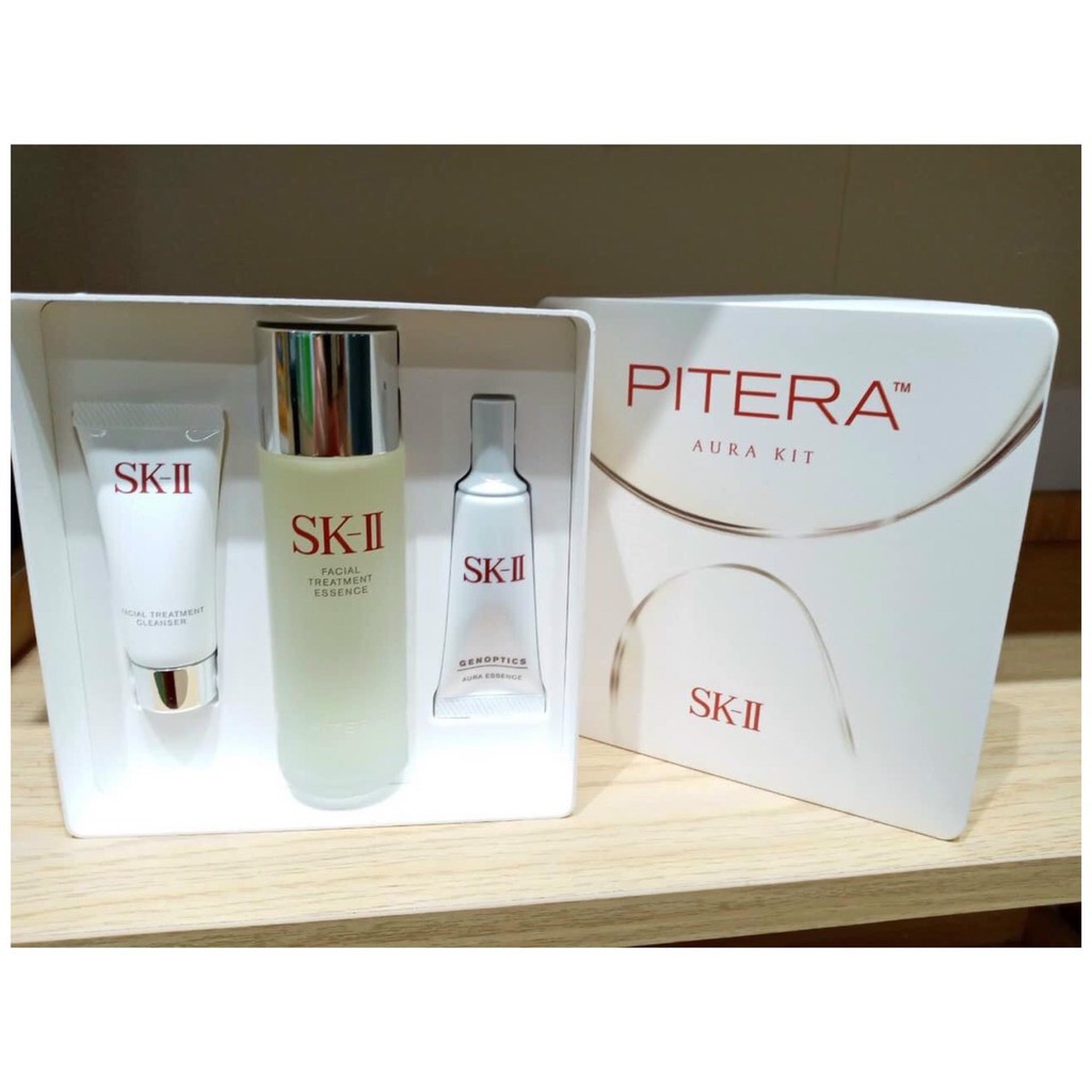 Bộ 3 Món Dưỡng Trắng Da SK II Mini Set PITERA AURA KIT (FTE75ml, SRM20ml, Aura10ml) chính hãng Nhật Bản .