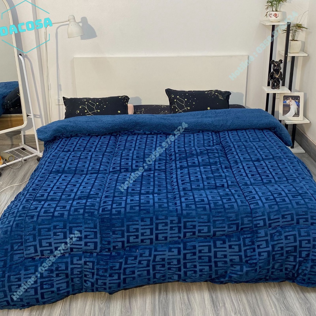 Chăn lông cừu chữ vạn 2mx2m3 chăn mùa đông dày bông đắp nhẹ siêu phẩm 2022 nặng 3.3kg