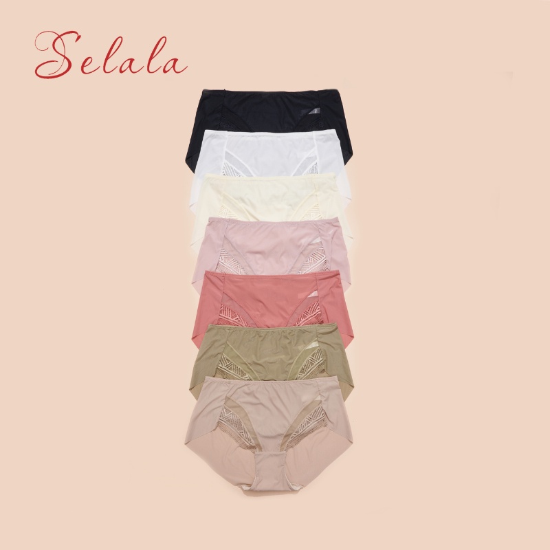 Quần Lót Su Selala Phối Ren Cạp Vừa Thông Thoáng Co Giãn 4 Chiều QS23
