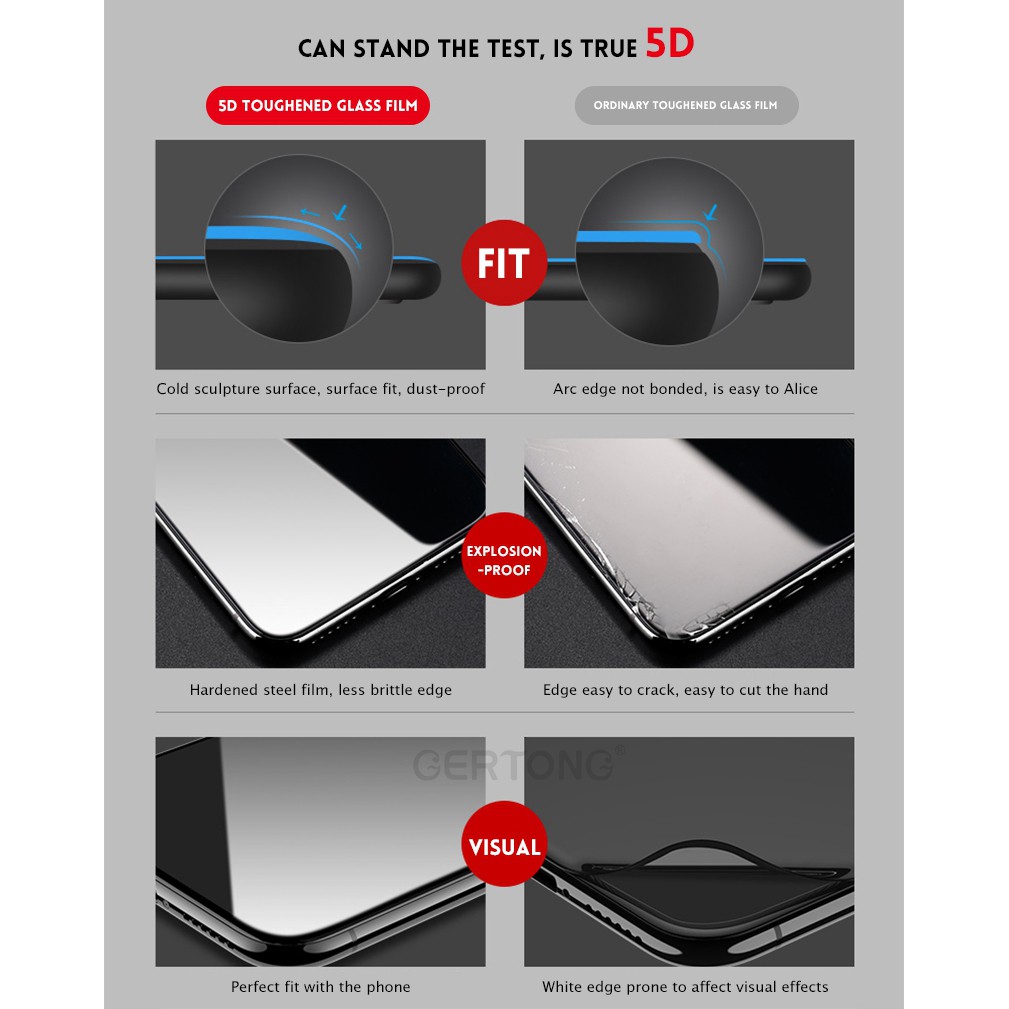 Kính cường lực cong 5D cho màn hình điện thoại iPhone 7 Plus