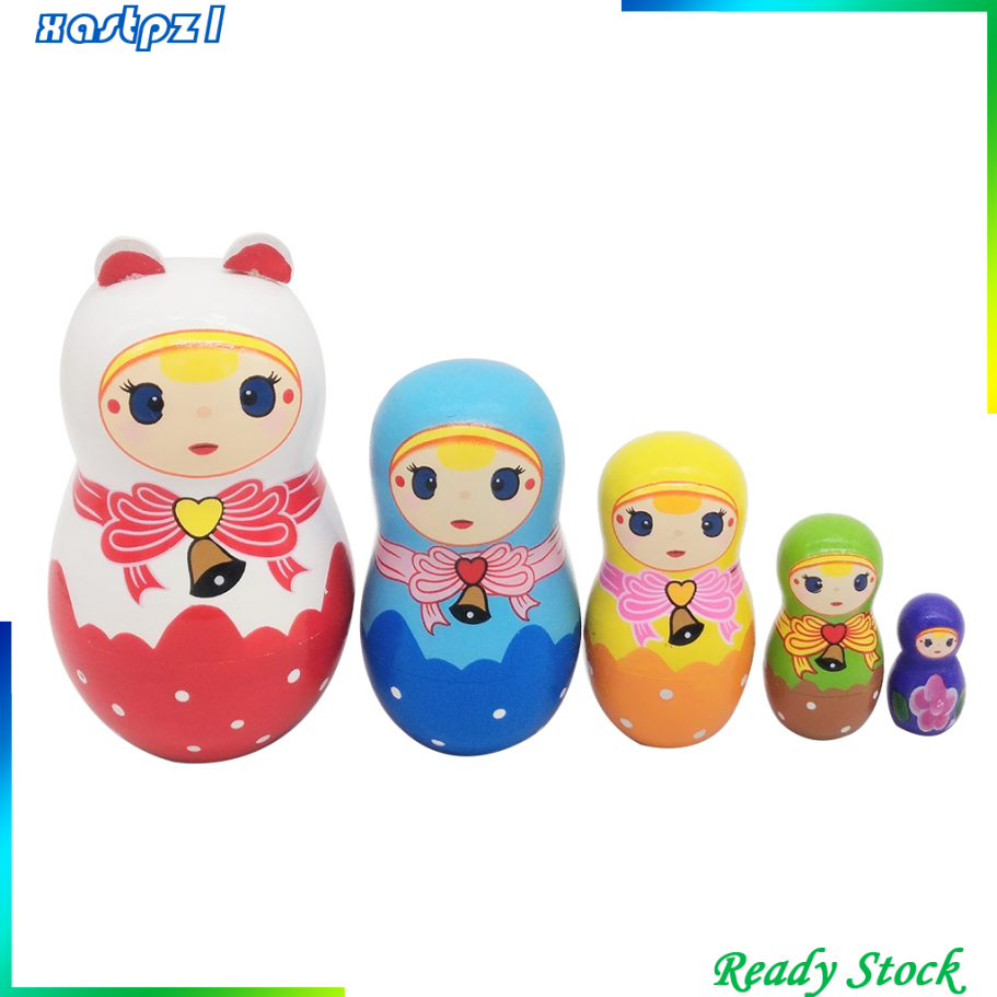 Bộ 5 Búp Bê Nga Matryoshka Bằng Gỗ