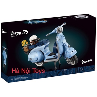 Đồ chơi lắp ráp mô hình xe máy 65566 roman holida vespa 125 moc 10298 famous motorcycle
